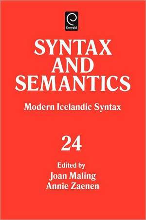 Modern Icelandic Syntax de Joan Maling