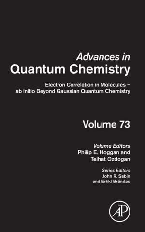 Electron Correlation in Molecules – ab initio Beyond Gaussian Quantum Chemistry de Philip E. Hoggan