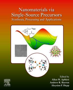 Nanomaterials via Single-Source Precursors: Synthesis, Processing and Applications de Allen W. Apblett