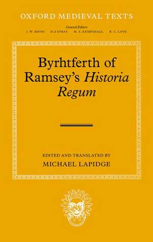 Byrhtferth of Ramsey's Historia Regum de Michael Lapidge