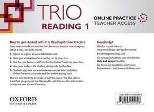 Trio Reading: Level 1: Online Practice Teacher Access Card de Kate Adams