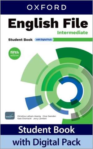 English File fifth edition: Intermediate: Student Book with Digital Pack: Print Student Book and 2 years' access to Student e-Book, Workbook e-Book, Student Resources, and Exam Confidence, available on Oxford English Hub.