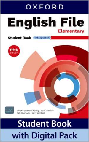 English File fifth edition: Elementary: Student Book with Digital Pack: Print Student Book and 2 years' access to Student e-Book, Workbook e-Book, Student Resources, and Skills Confidence, available on Oxford English Hub.