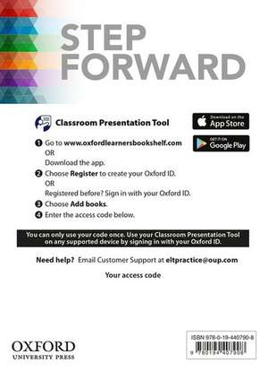 Step Forward: Level 0-5: Classroom Presentation Tool Access Card Pack