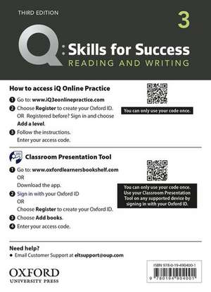 Q: Skills for Success: Level 3: Reading and Writing Teacher's Access Card de Colin Ward