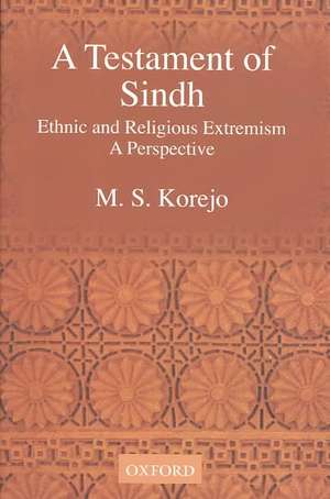 A Testament of Sindh de M. S. Korejo