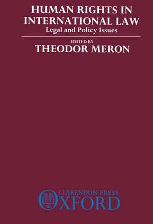 Human Rights in International Law: Legal and Policy Issues de Theodor Meron