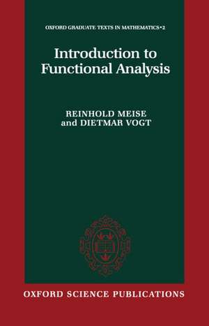 Introduction to Functional Analysis de Reinhold Meise