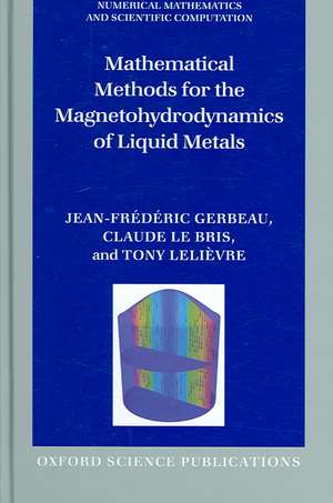 Mathematical Methods for the Magnetohydrodynamics of Liquid Metals de Jean-Frédéric Gerbeau