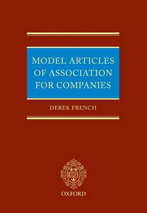 Model Articles of Association for Companies de Derek French