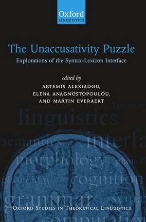 The Unaccusativity Puzzle: Explorations of the Syntax-Lexicon Interface de Artemis Alexiadou