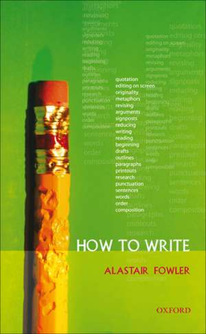 How to Write de Alastair Fowler