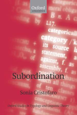 Subordination de Sonia Cristofaro