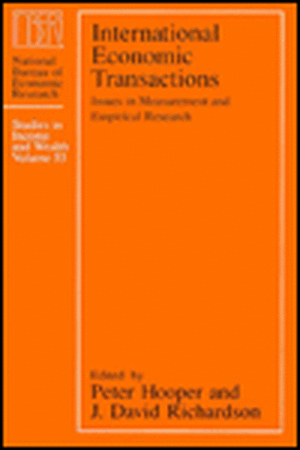 International Economic Transactions: Issues in Measurement and Empirical Research de Peter Hooper