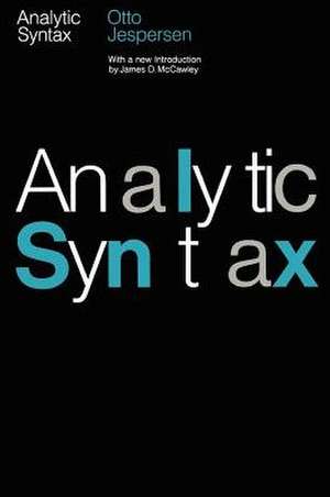 Analytic Syntax de Otto Jespersen