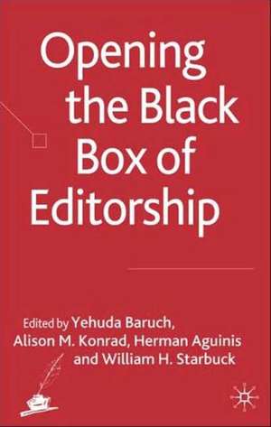 Opening the Black Box of Editorship de Y. Baruch