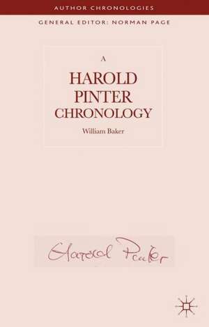 A Harold Pinter Chronology de W. Baker