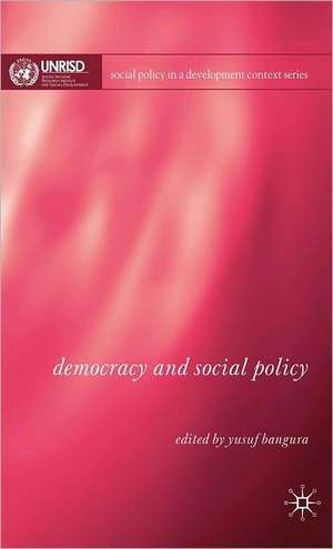 Democracy and Social Policy de Y. Bangura