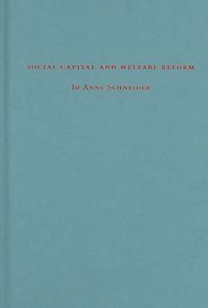 Social Capital and Welfare Reform – Organizations, Congregations, and Communities de Jo Anne Schneider