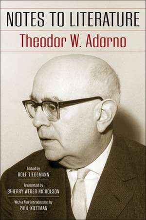 Notes to Literature de Theodor W. Adorno