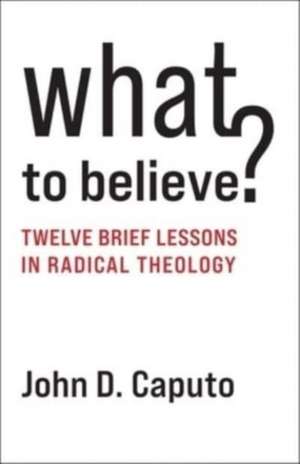 What to Believe? – Twelve Brief Lessons in Radical Theology de John D. Caputo