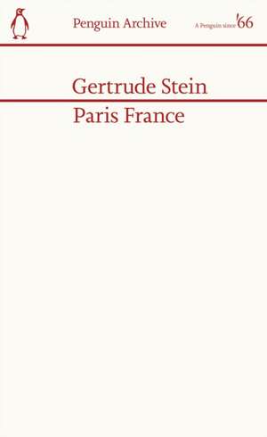 Paris France de Gertrude Stein