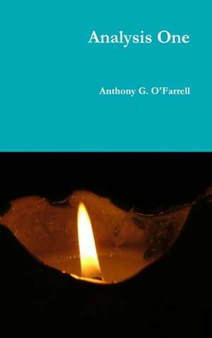 Analysis One de Anthony G. O'Farrell