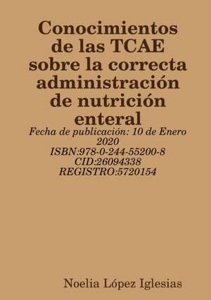 Conocimientos de las TCAE sobre la correcta administración de nutrición enteral de Noelia López Iglesias