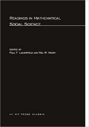 Readings in Mathematical Social Science de Paul F Lazarsfeld