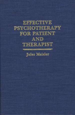 Effective Psychotherapy for Patient and Therapist de Jules Meisler