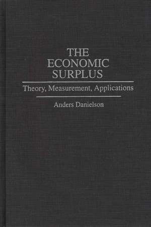 The Economic Surplus: Theory, Measurement, Applications de Anders Danielson