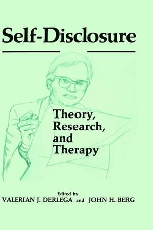 Self-Disclosure: Theory, Research, and Therapy de Valerian J. Derlaga