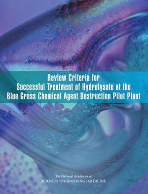 Review Criteria for Successful Treatment of Hydrolysate at the Blue Grass Chemical Agent Destruction Pilot Plant de National Academies of Sciences Engineering and Medicine