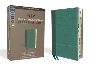 NIV, Personal Size Reference Bible, Large Print, Leathersoft, Teal, Red Letter, Thumb Indexed, Comfort Print de Zondervan