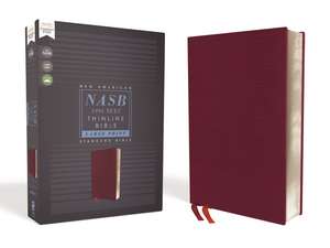 NASB, Thinline Bible, Large Print, Bonded Leather, Burgundy, Red Letter, 1995 Text, Comfort Print de Zondervan