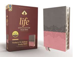 NIV, Life Application Study Bible, Third Edition, Leathersoft, Gray/Pink, Red Letter, Thumb Indexed de Zondervan