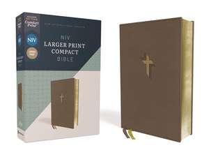 NIV, Larger Print Compact Bible, Leathersoft, Brown, Red Letter, Comfort Print de Zondervan