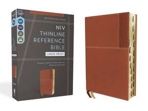 NIV, Thinline Reference Bible (Deep Study at a Portable Size), Large Print, Leathersoft, Brown, Red Letter, Thumb Indexed, Comfort Print de Zondervan