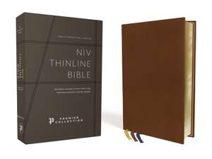 NIV, Thinline Bible, Premium Goatskin Leather, Brown, Premier Collection, Black Letter, Art Gilded Edges, Comfort Print de Zondervan