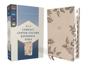 NIV, Compact Center-Column Reference Bible, Leathersoft, Stone, Red Letter, Thumb Indexed, Comfort Print de Zondervan