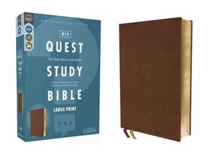 Niv, Quest Study Bible, Large Print, Leathersoft, Brown, Comfort Print de Zondervan