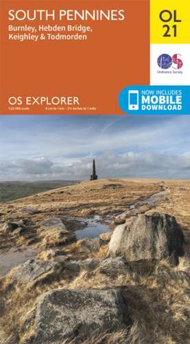 South Pennines, Burnley, Hebden Bridge, Keighley & Todmorden de Ordnance Survey