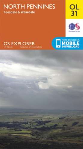 North Pennines - Teesdale & Weardale de Ordnance Survey