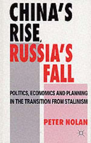 China's Rise, Russia's Fall: Politics, Economics and Planning in the Transition from Stalinism de Peter Nolan