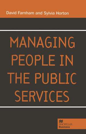 Managing People in the Public Services de David Farnham