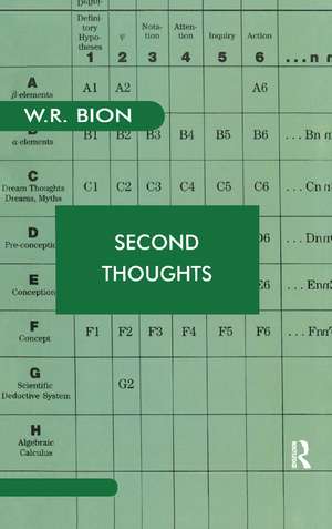 Second Thoughts: Selected Papers on Psychoanalysis de Wilfred R. Bion