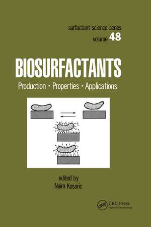 Biosurfactants: Production: Properties: Applications de Naim Kosaric