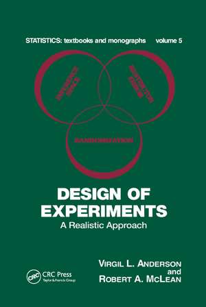 Design of Experiments: A Realistic Approach de Virgil L. Anderson