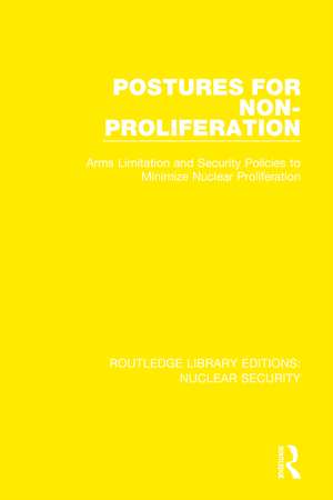 Postures for Non-Proliferation: Arms Limitation and Security Policies to Minimize Nuclear Proliferation de Stockholm International Peace Research Institute