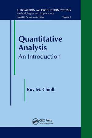 Quantitative Analysis: An Introduction de Roy M Chiulli